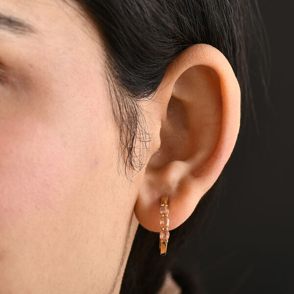 D'Joy AA Goldener Saphir Ohrringe 925 Silber 750 Gelb Vergoldet ca. 1.46 ct image number 3