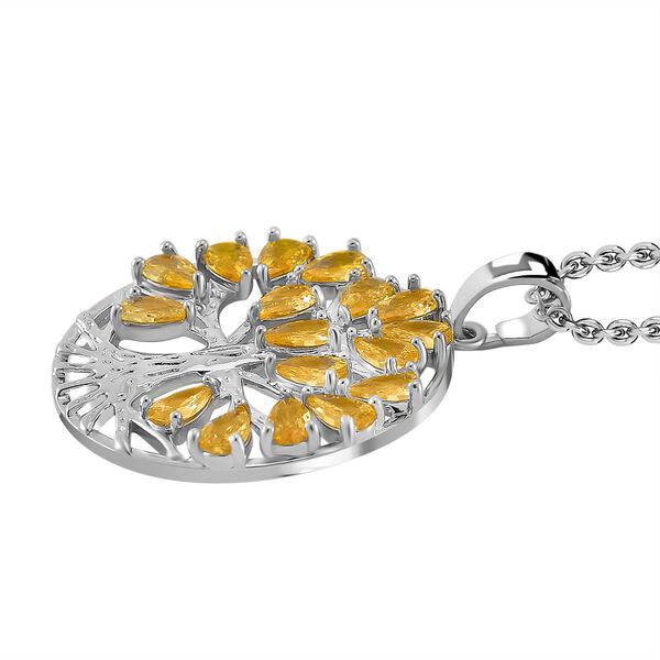 Gelber Zirkonia Halskette ca. 50 cm Messing image number 3