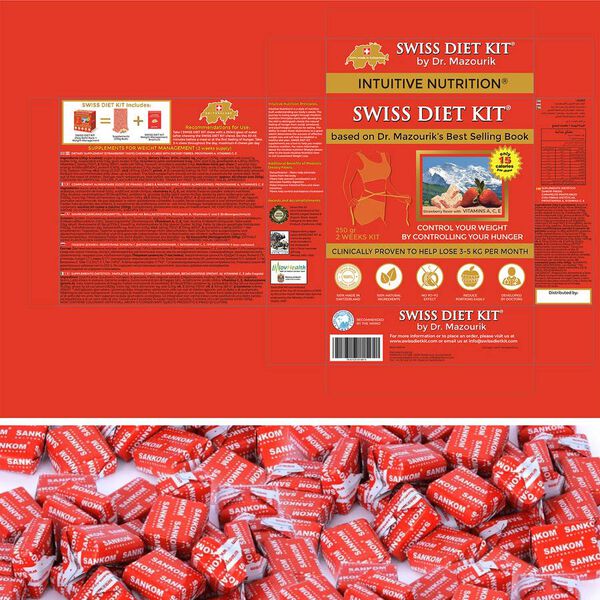 SWISS DIET KIT - Ern&auml;hrungs-Bonbons, Nachf&uuml;llpackung (250g), 84 St&uuml;ck, Erdbeergeschmack image number 4