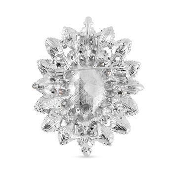 Kristall, Wei&szlig;er Kristall Brosche