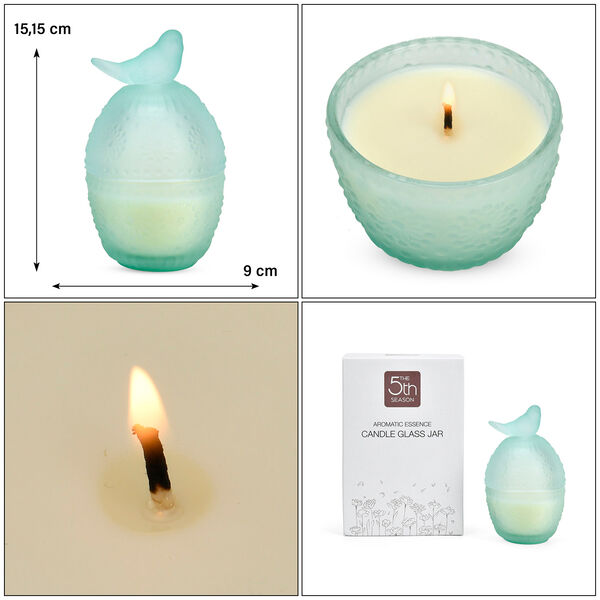 Premium Kollektion: Handgefertige Duftkerze im Glasgef&auml;&szlig;, 18h Brenndauer, Mintgr&uuml;n image number 5