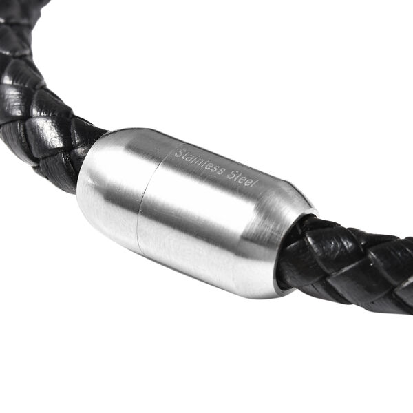 Lapislazuli-Leder Herren Armband, 20 cm lang, Edelstahl ca. 17,50 ct image number 5