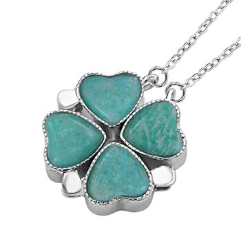 Amazonit und hellblaues Kristall 2-Wege-Schmuckset