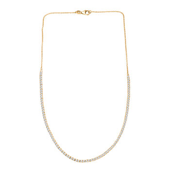 LUXURIANT VS-EF Labor Diamant 45cm Halskette, 925 Silber 750 Gelbgold Vermeil - 4,14 ct.