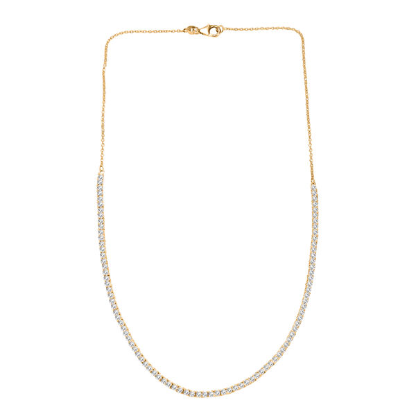 LUXURIANT VS-EF Labor Diamant 50cm Halskette, 925 Silber 750 Gelbgold Vermeil - 4,14 ct. image number 4