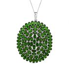 Natürlicher Chromdiopsid Schmuckset 925 Silber rhodiniert ca. 21,22 ct.