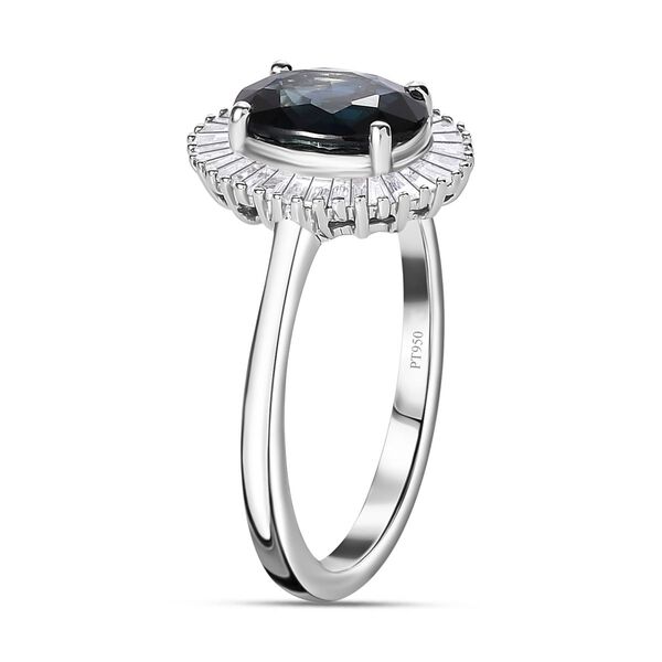 RHAPSODY AAAA australischer blauer Saphir und VE EF Diamant Ring in 950 Platin &ndash; 1,60 ct. image number 7