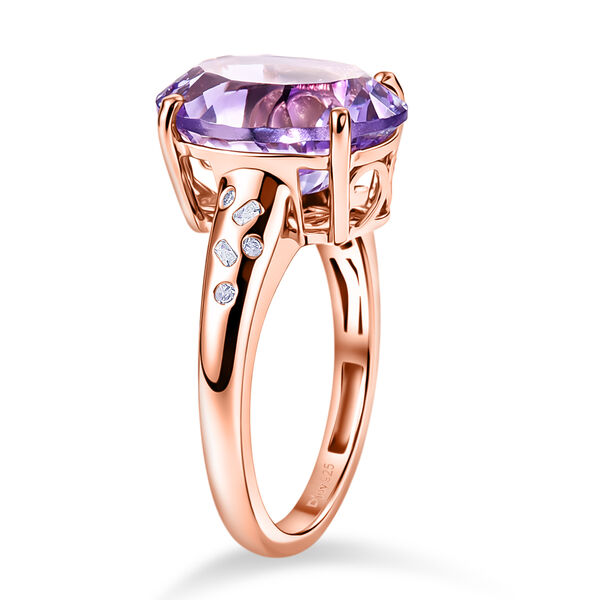 D'Joy AAA Rose De France Amethyst und Diamant Ring - 5,46 ct. image number 4