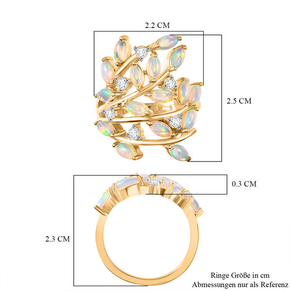 D'Joy AA nat&uuml;rlicher, &auml;thiopischer Welo Opal und Zirkon Ring - 2,12 ct. image number 7
