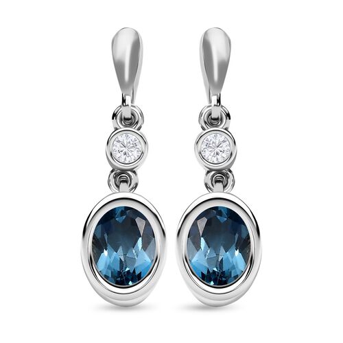 London Blautopas Anhänger, 925 Silber platiniert, ca. 2,00 ct image number 0