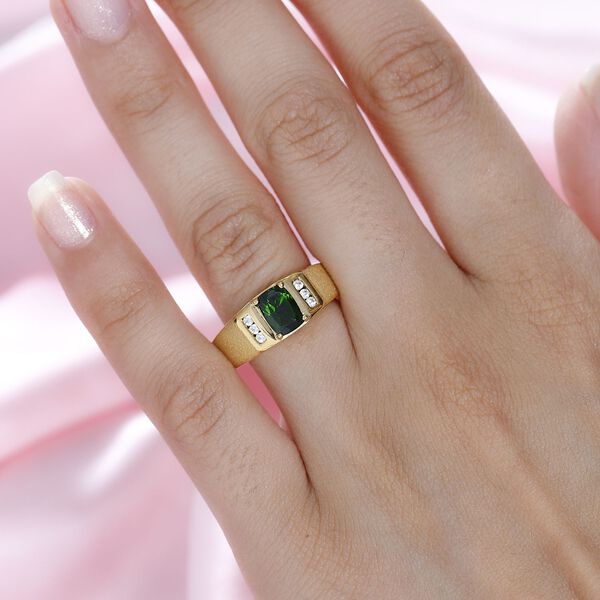 Natürlicher Chromdiopsid und Zirkon Ring - 1,23 ct. image number 2