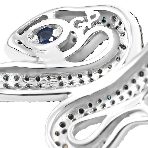 GP Trionfo Kollektion-Kanchanaburi Blauer Saphir, Blauer Diamant Ring 925 Silber rhodiniert (Größe 18.00) ca. 0.57 ct image number 7