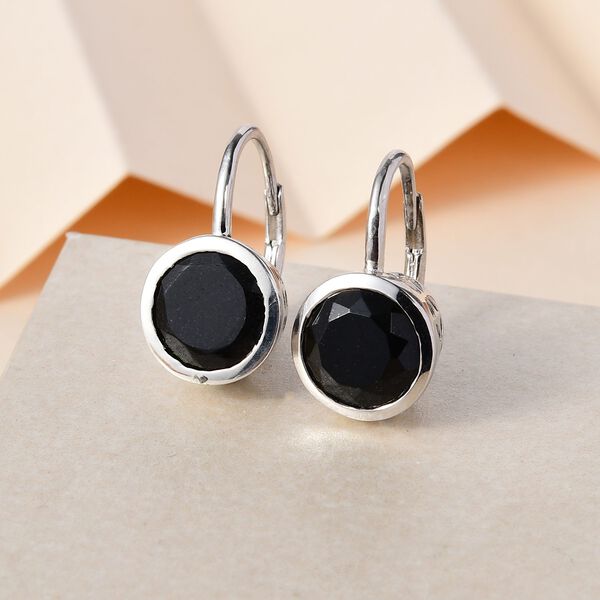 Solitär Drop schwarze Turmalin-Ohrringe image number 2