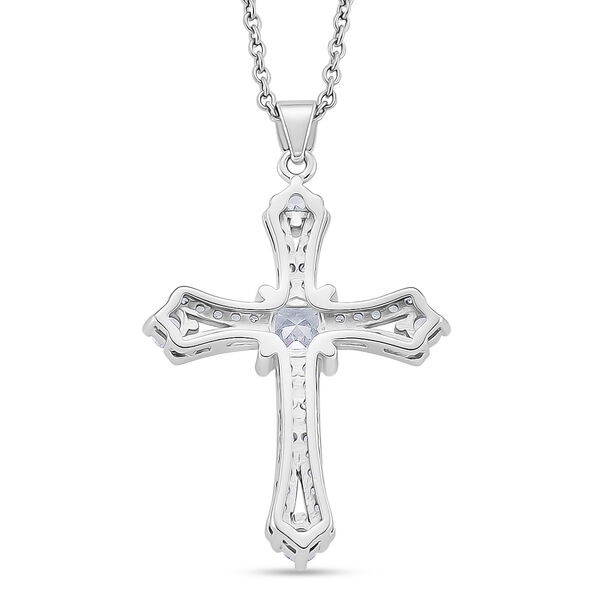 Wei&szlig;er Zirkonia Schmuckset ca. 50 cm Nickelfreies Messing rhodiniert und Edelstahl image number 4