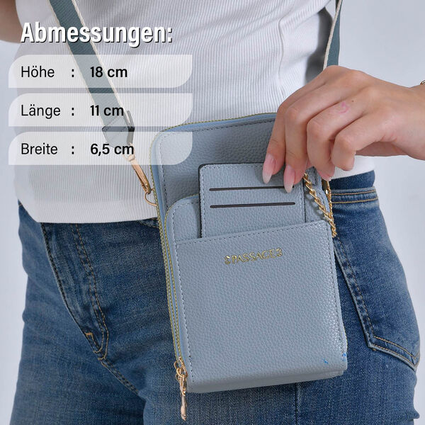 PASSAGE Crossbody Tasche, 18x6,5x11cm, Grau image number 4