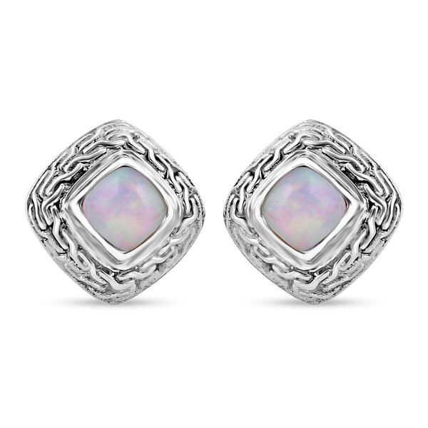 Royal Bali - Natürlicher, äthiopischer Welo Opal Ohrringe 925 Silber ca. 1.38 ct
