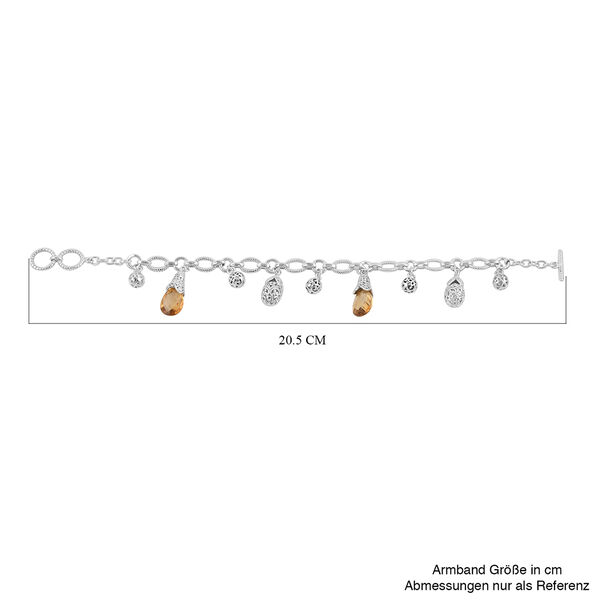 Royal Bali Kollektion - Citrin-Armband, ca. 19 cm, 925 Silber image number 3
