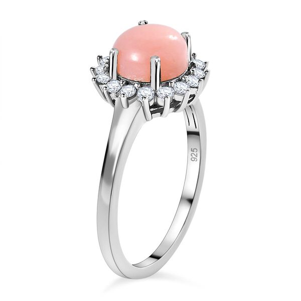 AA rosa Opal und Zirkon Ring - 2,26 ct. image number 5
