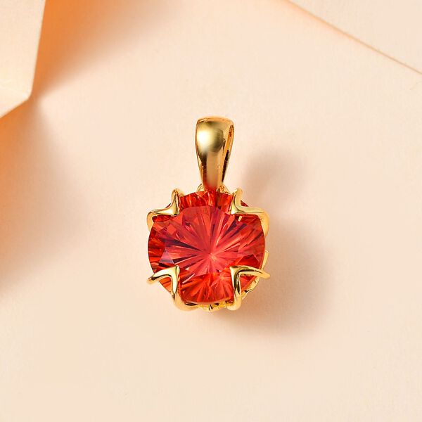 Labor Padparadscha-Saphir und Zirkon Anh&auml;nger - 5,37 ct. image number 2
