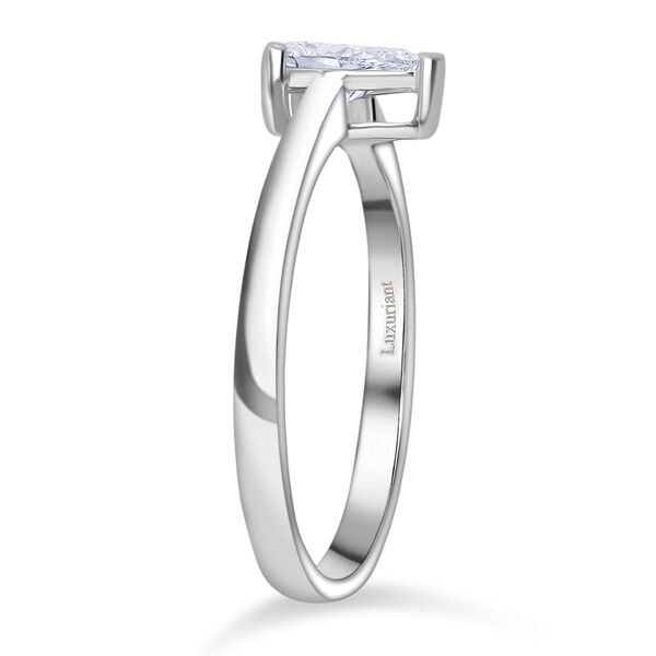 LUXURIANT SGL zertifizierter VS-EF Labor Tropfenschliff Diamant Ring in 950 Platin - 0,50 ct. image number 2
