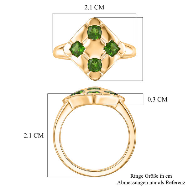 Nat&uuml;rlicher Chromdiopsid Ring 925 Silber vergoldet  ca. 0,76 ct image number 7