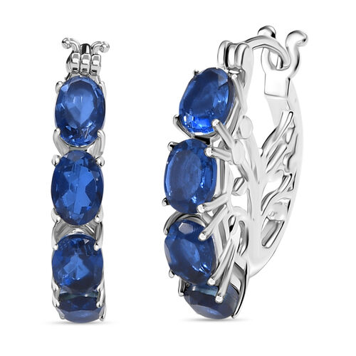 Ceylon Blau Quarz Triplette Ohrringe Messing ca. 4.61 ct image number 0