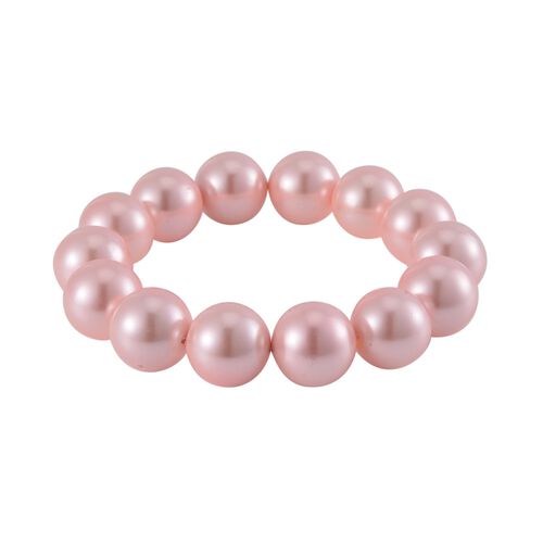 Rosa Muschelkernperle Armband Flexibel image number 0