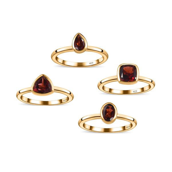 Mosambik Granat mehrreihiger Ring, 925 Silber Gelbgold Vermeil ca. 2.79 ct image number 5