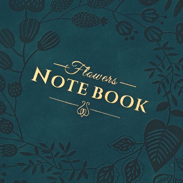 Premium Set; Notizbuch und Taschentagebuch mit geschnitztem, samtigem Hardcover und Kugelschreiber, Grün image number 6