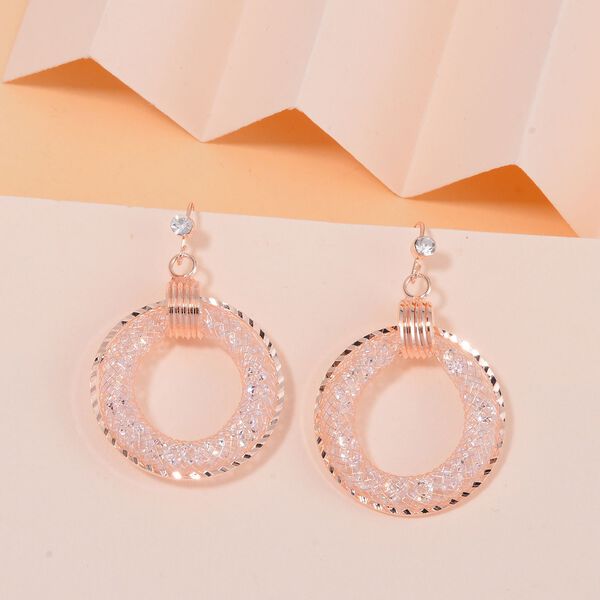 Wei&szlig;er Kristall Ohrringe Reines Messing image number 2