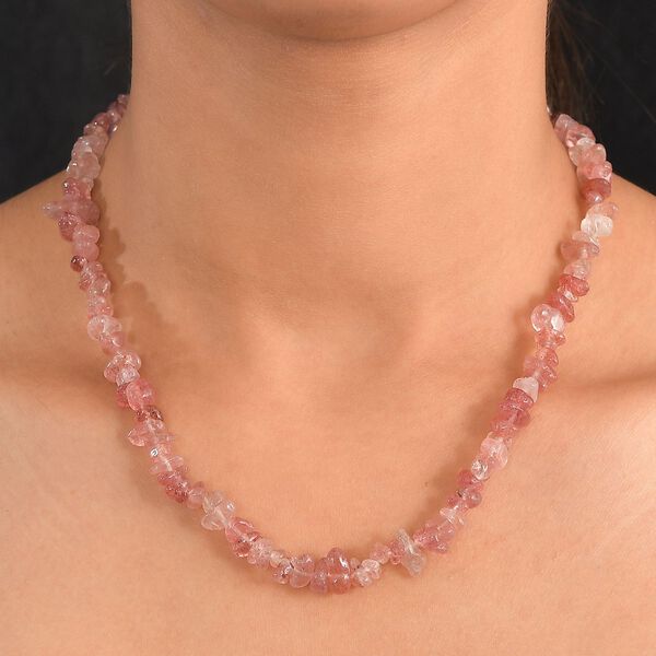 AA Erdbeer Quarz Halskette, 70 cm, ca. 270.00 ct image number 3