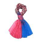 LA MAREY - Großformatiger Schal, 100% Maulbeerenseide-Chiffon, 110x180 cm, Rosa-Blau