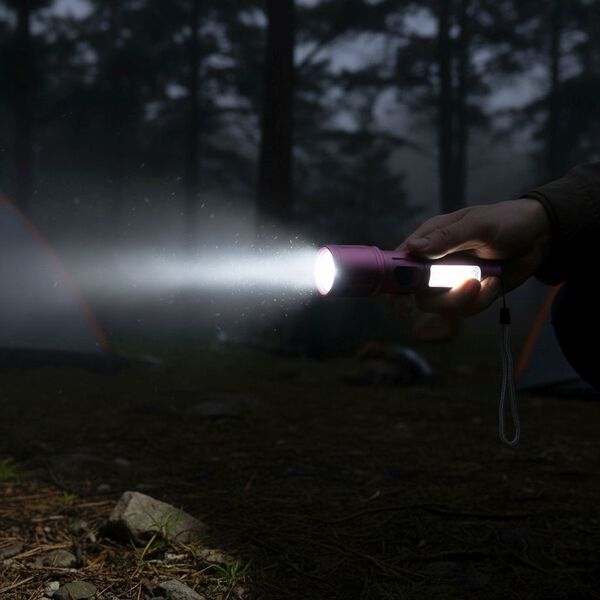 LIVMORE 6 in 1 LED-Taschenlampen aus Metall mit SOS Funktion, wiederaufladbar, 14x3,5cm, Rosa image number 2