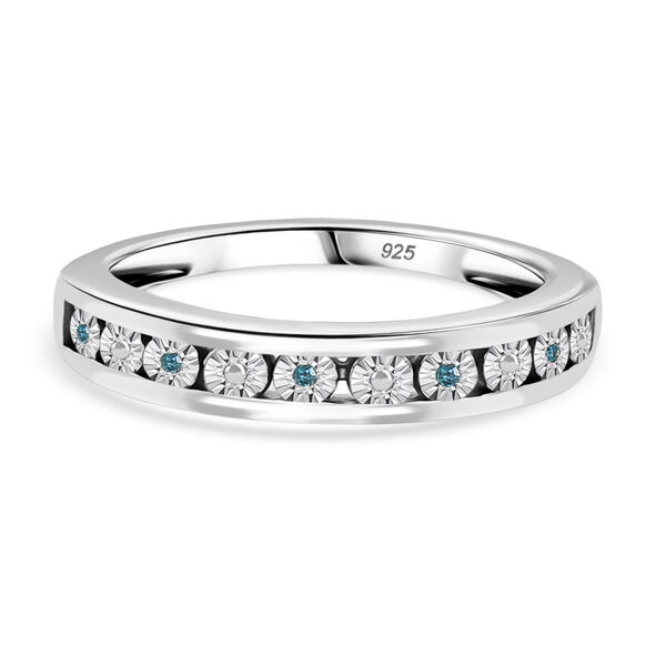 Blauer Diamant Ring 925 Silber (Größe 20.00) image number 0