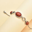 Gefärbtes, rotes Achat-Armband, ca. 19+3.5 cm, silberfarben, ca. 20.00 ct image number 1