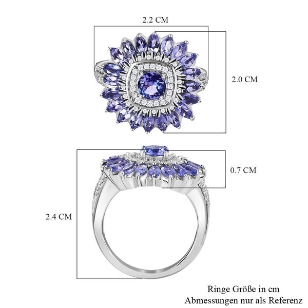 Tansanit und Zirkon Ring - 2,31 ct. image number 7