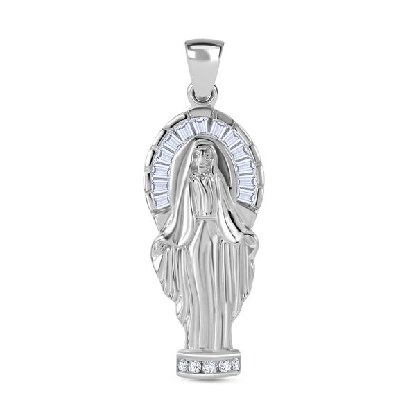 LUSTRO STELLA - Weißer Zirkonia Mutter Gottes Anhänger image number 0