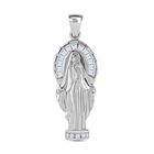 LUSTRO STELLA -Weißer Zirkonia Anhänger 925 Silber rhodiniert