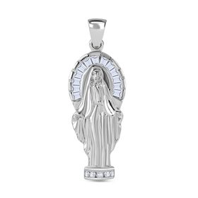 LUSTRO STELLA -Weißer Zirkonia Anhänger 925 Silber rhodiniert