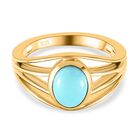 Amerikanischer, natürlicher Sleeping Beauty Türkis Ring, 925 Silber Gelbgold Vermeil (Größe 16.00) ca. 1.09 ct
