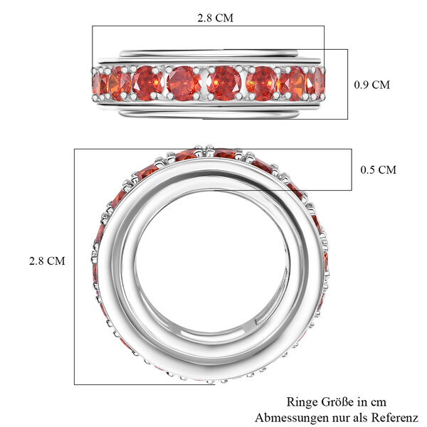 Orange Zirkonia Spinning-Ring - 8,08 ct. image number 7