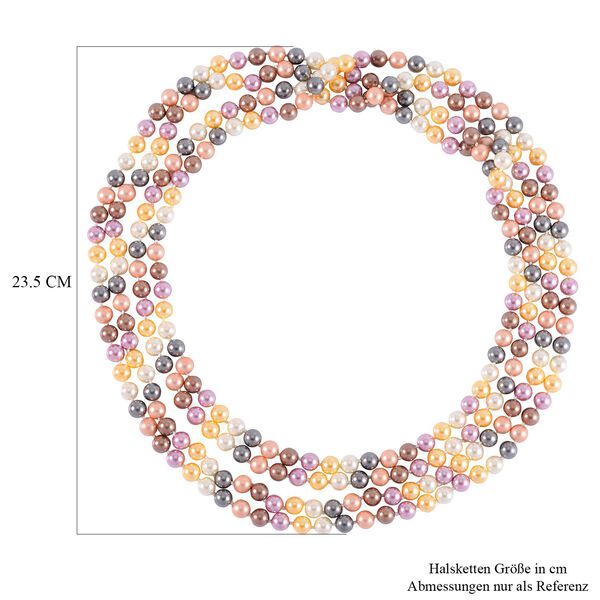 Mehrfarbige Muschelkernperlen-Halskette image number 5
