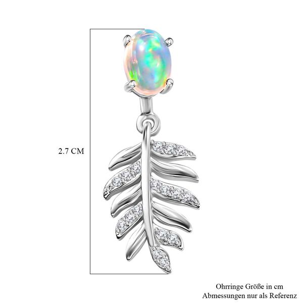 AA Nat&uuml;rliche, &auml;thiopische Welo Opal und Zirkon Ohrringe - 1,40 ct. image number 8