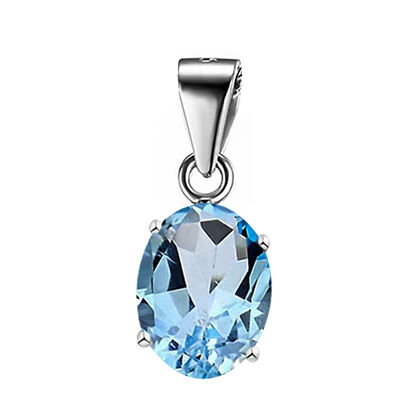 Blauer Kristall Anh&auml;nger 925 Silber