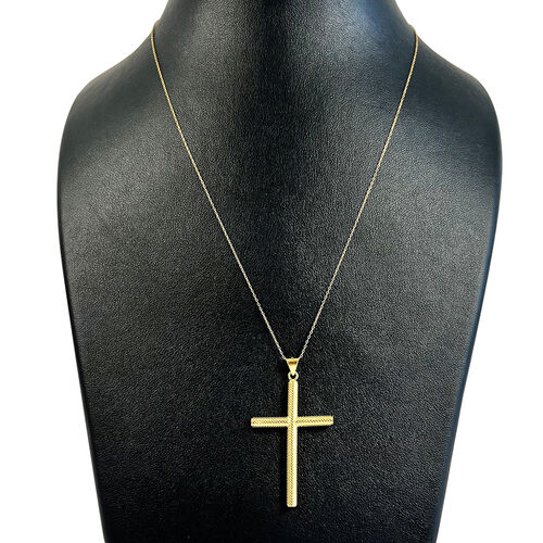 Kreuz-Anhänger mit Kette, 925 Silber vergoldet ca. 2,90g image number 1
