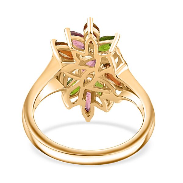 AA Mehrfarbiger-Turmalin Ring, 925 Silber 750 Gelbgold Vermeil (Gr&ouml;&szlig;e 21.00) ca. 1.47 ct image number 6