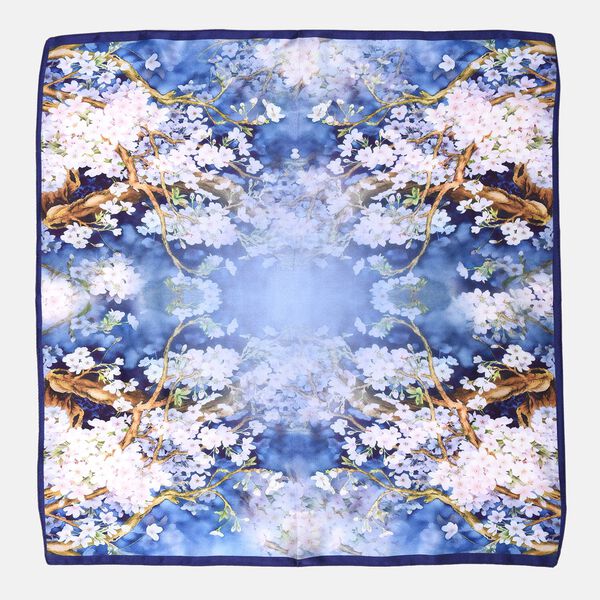 LA MAREY 100% nat&uuml;rlicher Maulbeerseiden Schal
 Material:100% Mulberry silk Gr&ouml;&szlig;e:52*52cm Weight:30g blue print
 image number 6