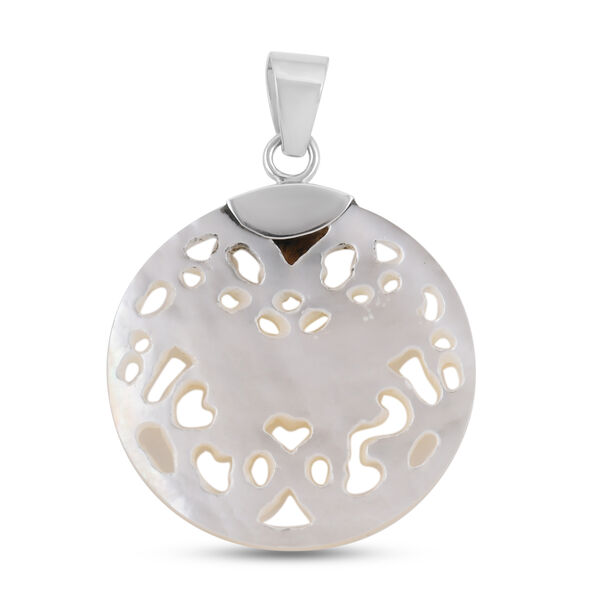 Royal Bali Kollektion - wei&szlig;er Muschelkernperlen-Anh&auml;nger, 925 Silber image number 4