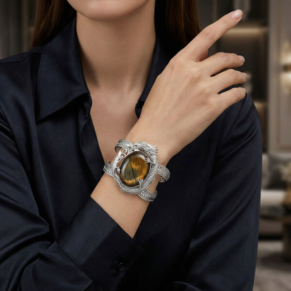 D'Joy Royal Bali -  Labradorit Armreif ca. 19 cm 925 Silber ca. 75.31 ct image number 2