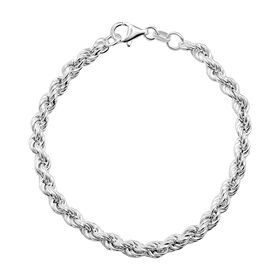 Vintage italienisches Kordel-Armband in Silber